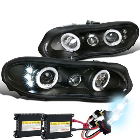 Hid Xenon Chevy Camaro Angel Eye Halo Projector Headlights Black