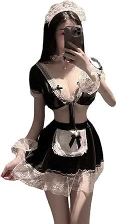 Amazon Thscwy Women S Sexy French Maid Cosplay Lingerie Set Anime Halloween Fancy Lace
