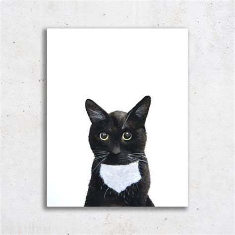 Tuxedo Cat Art - Etsy