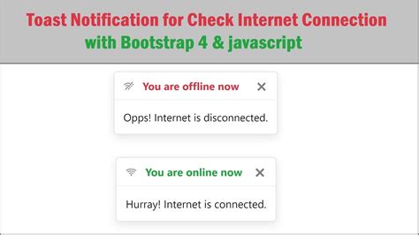 Toast Notification For Check Internet Connection With Bootstrap