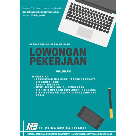 Lowongan Kerja Marketing Executive Di PT Prima Medika Selaras