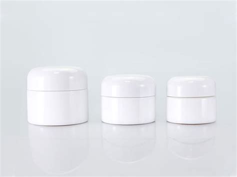 Solid Opal White Glass Cosmetic Cream Jar W Smooth White Round Corner