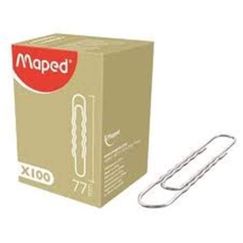 Trombone ondulé Maped en acier nickelé 77mm 100 pcs