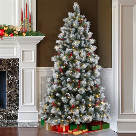 The Holiday Aisle® 7 5 Ft Snowy Glacier Pine Tree With Dual Color Led