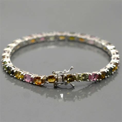 Natural Multi Color Tourmaline Bracelet Tennis Bracelet Etsy