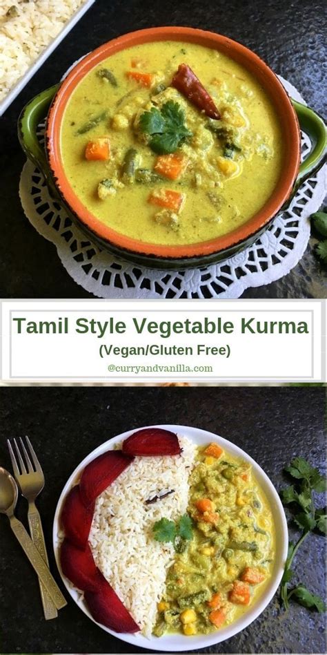 tamil style vegetable kurma stove top  pressure cooker recipe