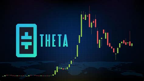 abstract futuristic technology background of THETA Token Price graph Chart coin digital ...