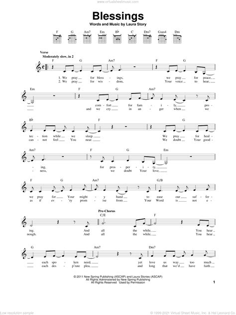 Blessings By Laura Story Sheet Music Printable Templates Free