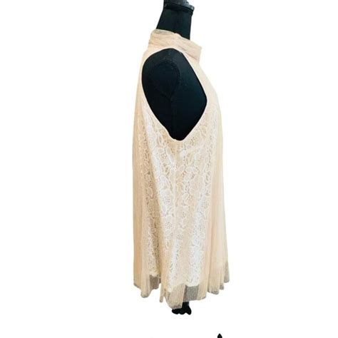 Ryu Dresses Nwt Ryu Ivory Dress Tan Tulle Nude Lace Tie Neck Halter