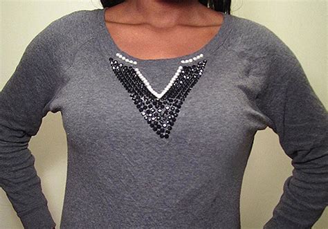 Diy Embellished Sweater Think Outside The Cloth