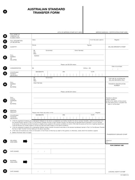 Fillable Online Mlc AUSTRALIAN STANDARD A TRANSFER FORM MLC