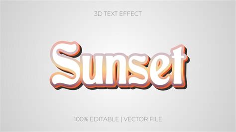 Premium Vector Editable Sunset Text Effect Template Style Premium Vector