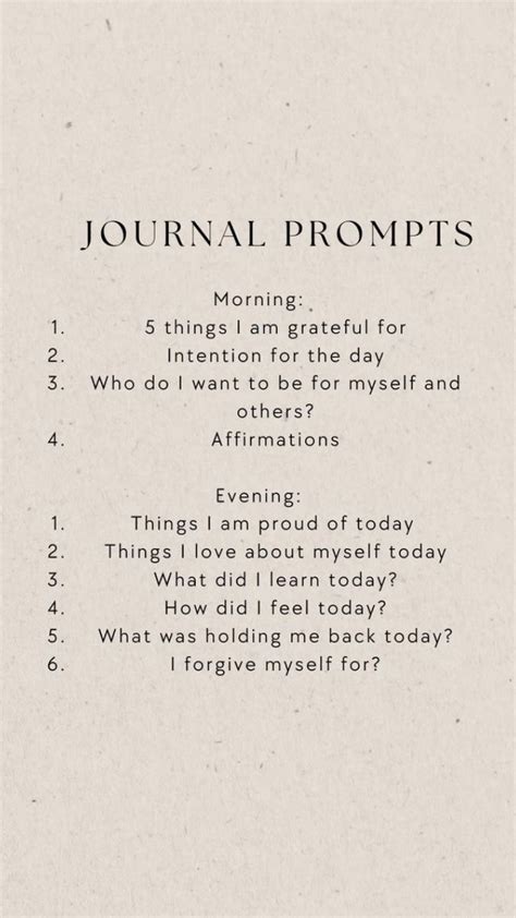 Journal Prompts Morning Evening In Journal Prompts Journal