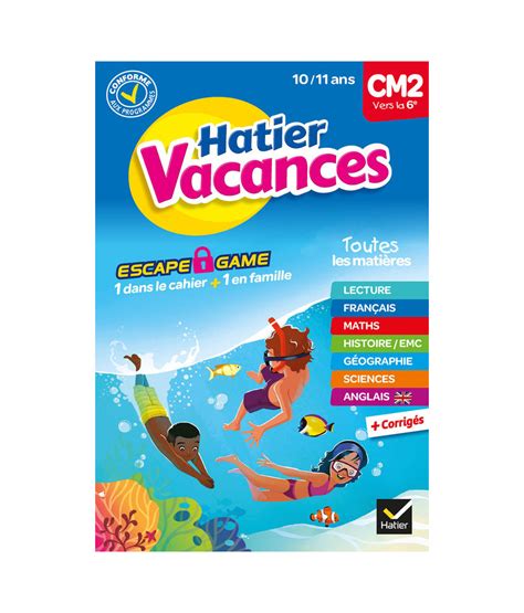 Cahier de vacances CM2 vers la 6ème