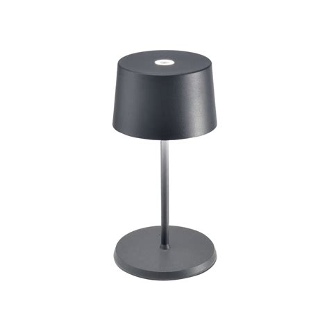 Zafferano Olivia Mini K Lampada Da Tavolo Ricaricabile Grigio Lampade It