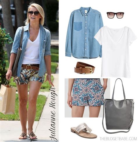 How To Wear Printed Shorts Chambray Shirt Outfits Trendy Spring