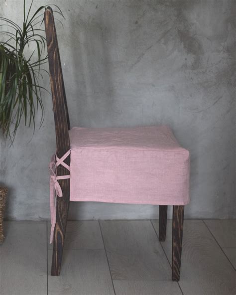 Custom Dining Chair Cover With Skirt in Dusty Pink Handmade - Etsy