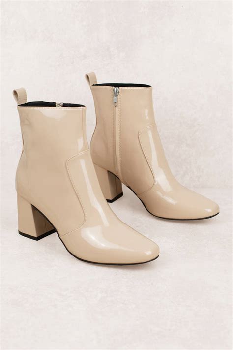 Booties Black Leather Nude Suede Camel Red Tobi