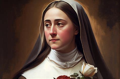 St Therese Of Lisieux Art Painting Illustration Generative Ai Premium