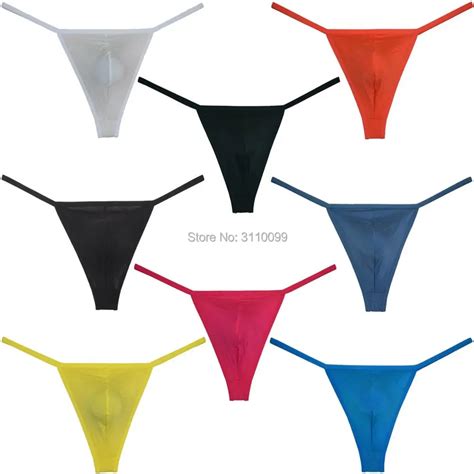 Men S Solid Soft Ventilate Increase Pouch Thongs Bikini Mens Thong Mankini Underwear G Strings