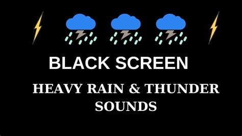 Very Heavy Rain And Thunder Sound 3 Hours Black Screen Deep Sleep