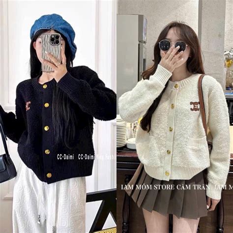 Áo khoác cardigan len xù C L siêu hot hàng QC freesize Dài 50cm Shopee Việt Nam