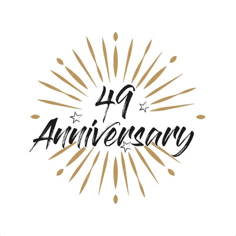 Plantilla retro de 49 años de aniversario. logo vintage 49 años con ...