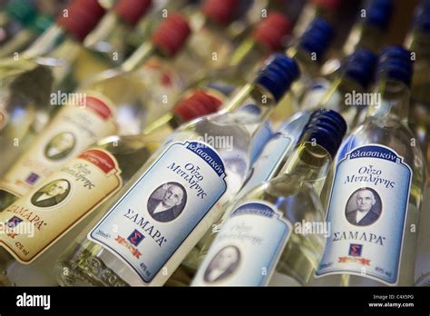 bottles of ouzo, a greek traditional drink Stock Photo - Alamy