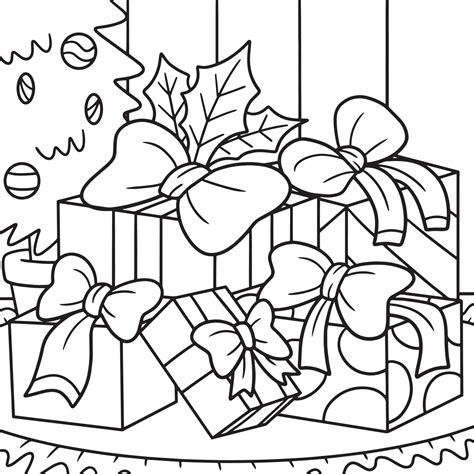 Christmas Ts Coloring Page For Kids 8944125 Vector Art At Vecteezy