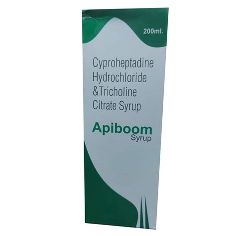 Apiboom Cyproheptadine Hydrochloride And Tricholine Citrate Syrup