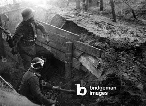 Image Of German Soldiers Throwing Hand Grenades During The First World War