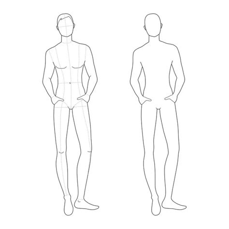 Male Body Templates For Designing Clothes