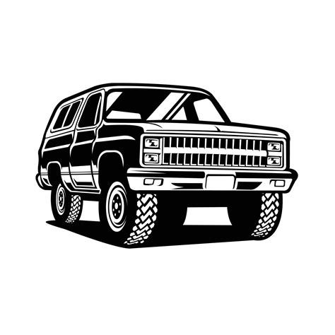 Premium classic farm truck SUV truck silhouette vector isolated ...