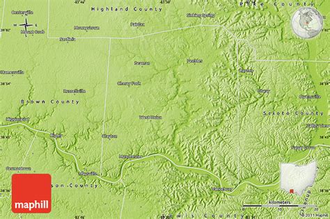 Physical Map of Adams County