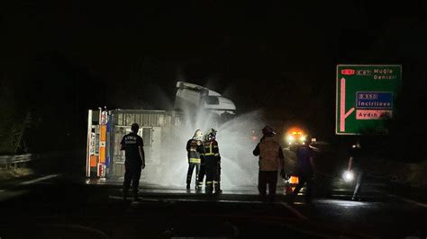 Aydın da facianın eşiğine gelindi Sıkıştırılmış doğalgaz tüpü dolu TIR