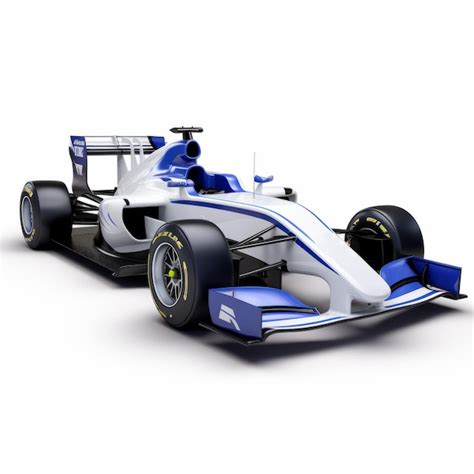 Ultra Realistic White and Blue Racing Car on White Background | Premium AI-generated image