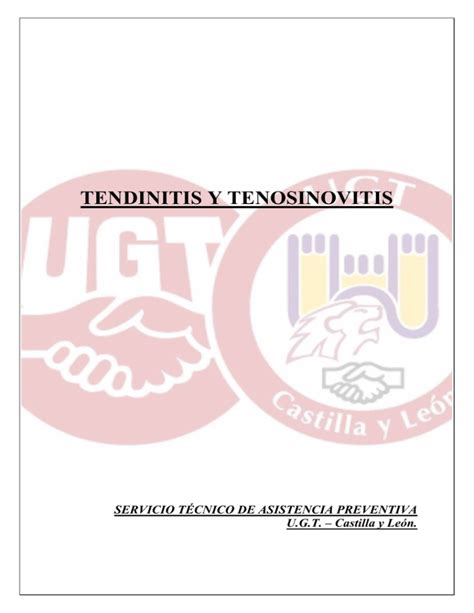 Tendinitis Y Tenosinovitis Fete Ugt Ense Anza