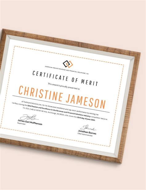 Merit Award Certificate Template in Word, PSD, InDesign, Pages ...