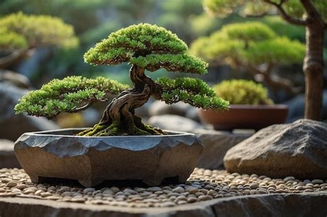 Premium Photo Zen Rock Garden With Bonsai Tree Tranquil