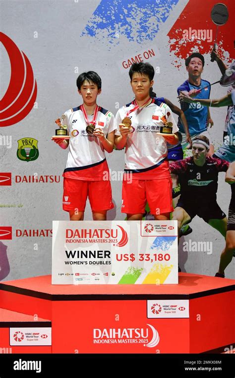 Jakarta Indonesia 29th Jan 2023 Winners Liu Shengshu R Zhang