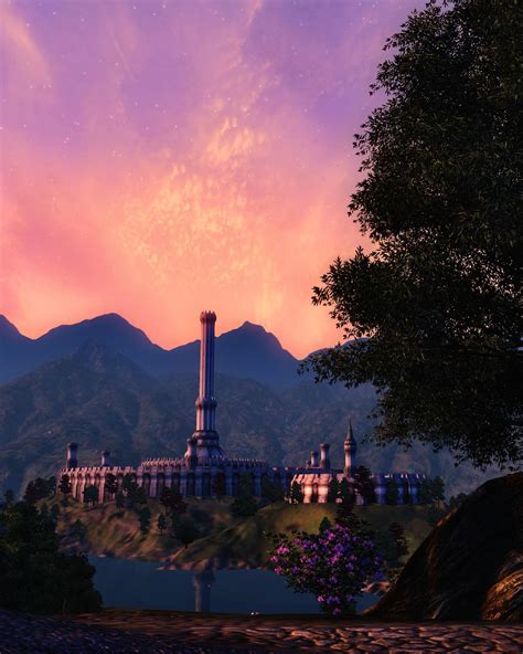 A serene view of the Imperial City at sunset : r/oblivion