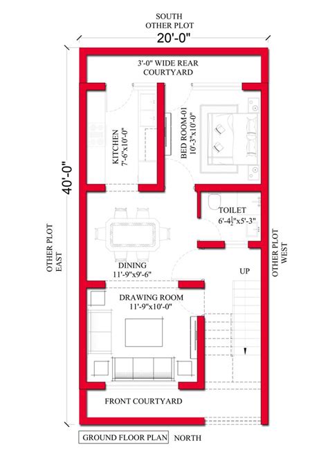 X North Facing Bhk House Plan With External Staircase