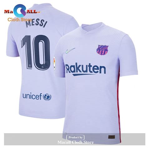 Lionel Messi Barcelona 2021 22 Away Match Player Jersey - Purple ...