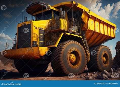 Large Quarry Mining Dump Truck in a Coal Mine, Heavy Industry Machinery ...