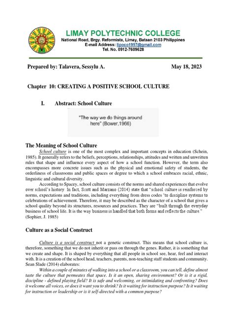 School Culture | PDF | Schools | Learning