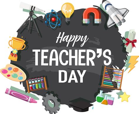 Happy Teacher's Day banner with school stuffs 5921936 Vector Art at Vecteezy