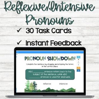 Reflexive And Intensive Pronoun Grammar Showdown Digital BOOM Task Cards