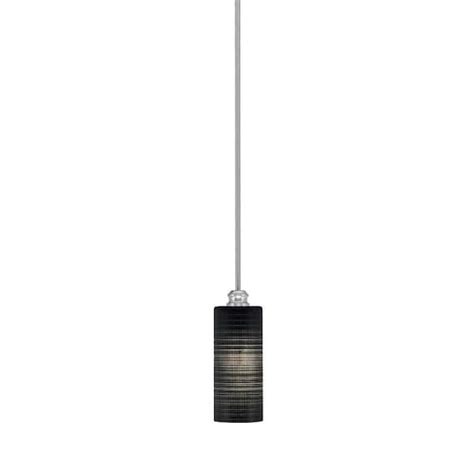 Albany 60 Watt 1 Light Brushed Nickel Pendant Mini Pendant Light Black