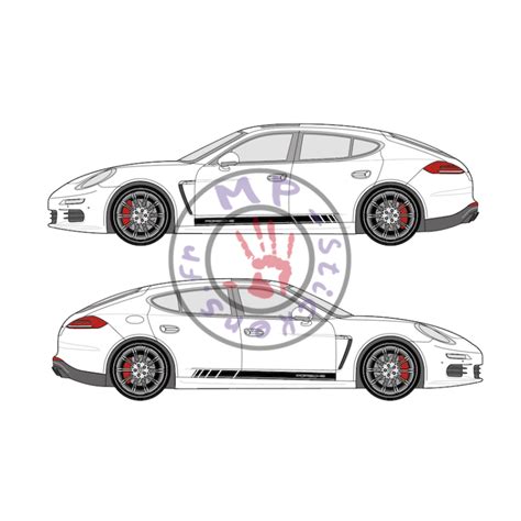 Kit bandes PORSCHE latérales Panamera MP Stickers