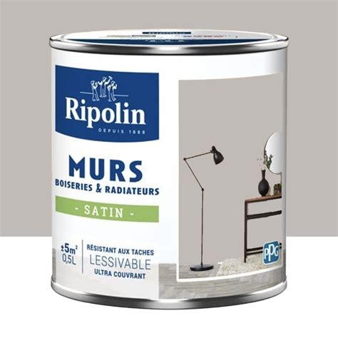 Peinture Murs Boiseries Radiateurs RIPOLIN Satin Gris lumière pas cher